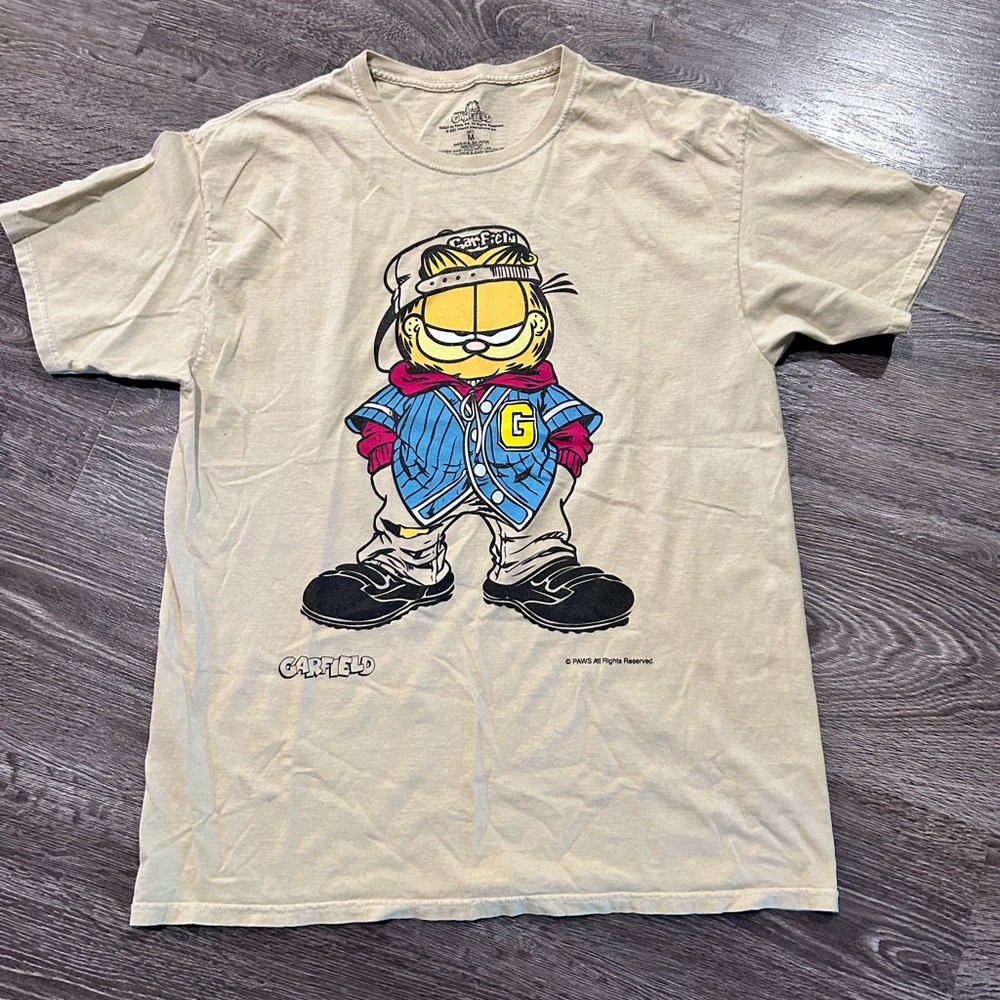 garfield shirt size large double sided baseball graphic cartoon cats 90s